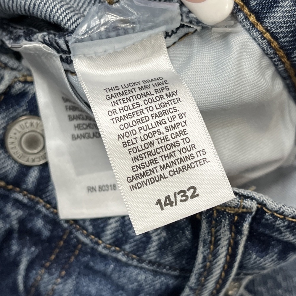 Lucky Brand Jeans 90s Loose High Rise Crop Denim Size 14/32 Baggy Y2K Casual - Picture 10 of 13